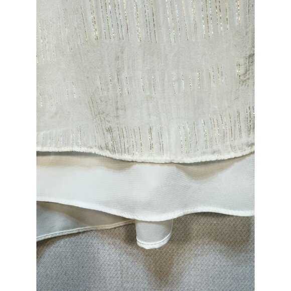 White House Black Market Women's Silk Halter Neck Blouse Size 6 Cream Sleeveless - Picture 8 of 10